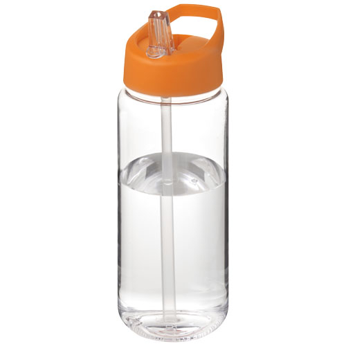Bouteille de sport à personnaliser de 600 ml H2O Active® Octave Tritan™ Translucide et Orange